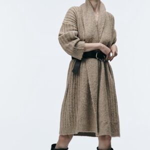 Zara Ribbed Knit Coat (S)